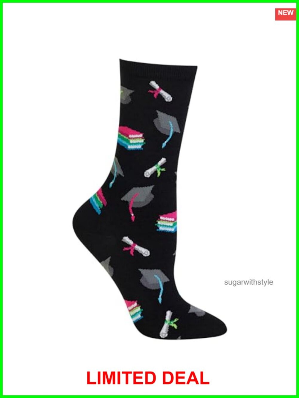 Mid-Calf Knit Crew Socks Fun Graduation Gift One Pair Pack